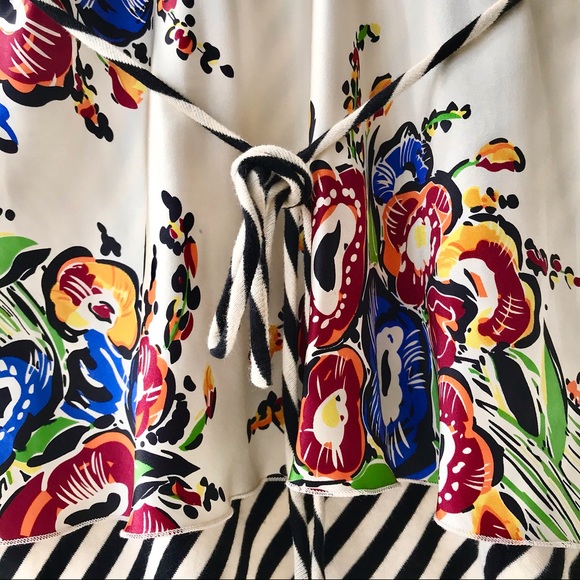 Anthropologie Silk Floral & Striped Top by “Tiny” - Picture 5 of 16